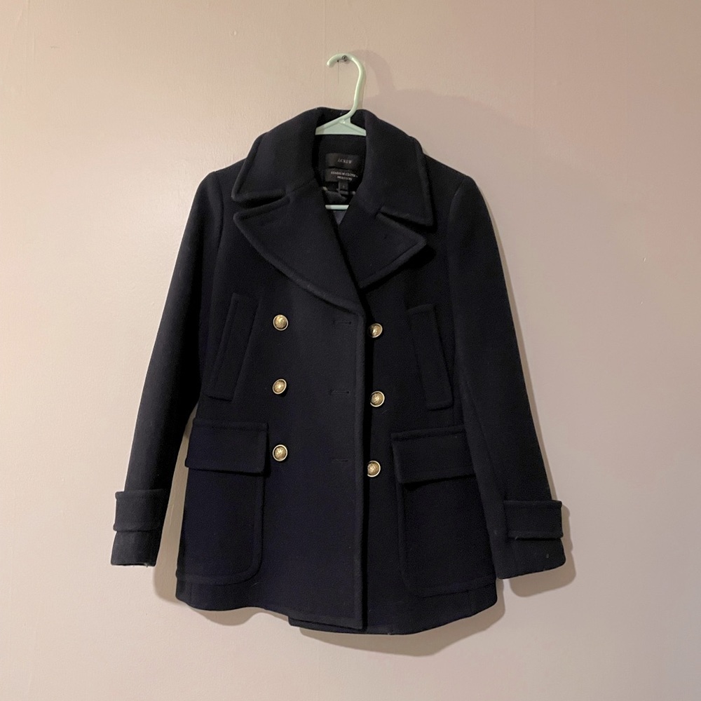 Jcrew Stadium Cloth Majesty Peacoat navy sz 0 EUC